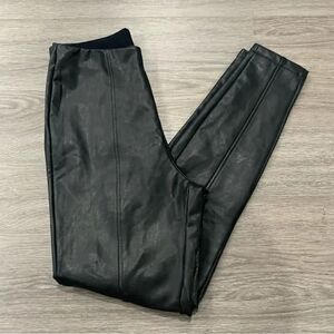 New Look PU Pleather Leather Leggings Size  8 Black